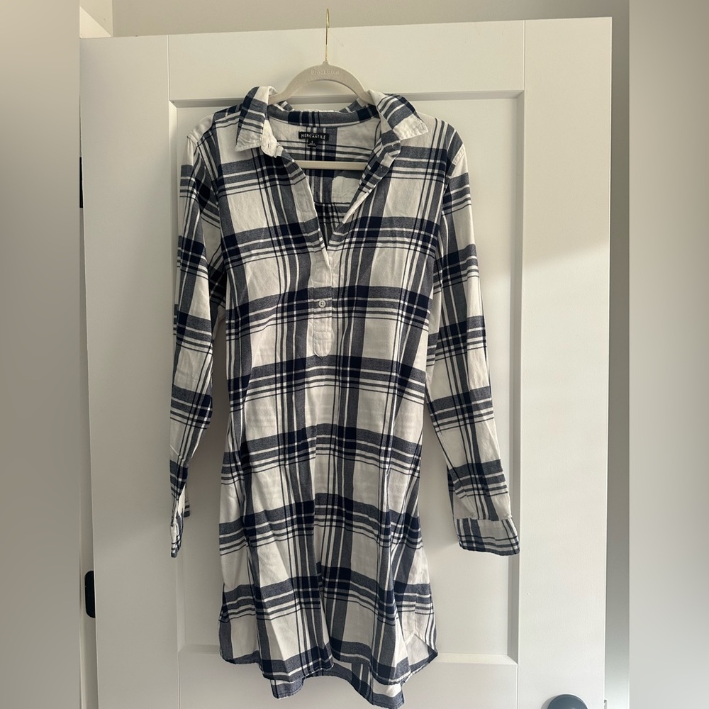 J Crew Flannel Long Sleeve Dress